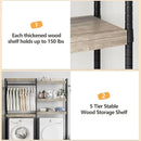 Double Row Over Washer and Dryer Storage Shelves, Laundry Room Organization and Storage, Heavy Duty Laundry Room Shelves, with Adjustable Height, 5-Tier by CozyNest Decor