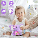 Aitbay Plush Elephant Music Baby Toys 0 3 6 9 12 Months, Cute Stuffed Aminal Light Up Baby Toys Newborn Baby Musical Toys for Infant Babies Boys & Girls Toddlers 0 to 36 Months (Purple) by TinyTreasures Baby Boutique