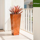 28in Tall Metal Copper Square Planter Galvanized Steel Metal Planters for Indoor/Patio Deck Garden Entrance Planter by CozyNest Decor