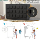 Anbuy Black Baby Dresser for Bedroom, Dresser for Baby with 6 Drawers, Storage and Organization Unit with Square Handles, for Nursery, Kids by TinyTreasures Baby Boutique