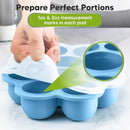 KeaBabies Silicone Food Freezer Trays with Lid, 2oz x 10 Pods Baby Food Storage Containers, Easy Puree Meal Prep, Breast Milk Silicone Freezer Molds, Dishwasher, Microwave Safe, BPA-Free (Misty Blue) by TinyTreasures Baby Boutique