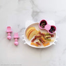 Bumkins Baby Utensils Set, Chewtensils Silicone Spoons for Dipping, Self-Feeding, Baby Led Weaning, Trainer Learning, First Stage Eating, Soft Practice Fork and Spoon, 6 Months, Hello Kitty Pink by TinyTreasures Baby Boutique