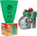RAYTID 120 Counts 1.6 Gallon (1.6-1.75-2 Gal) Compost bin kitchen Bags, Strong compost bags for countertop bin, Fit 4.5,6,7,8 Liters.ASTM D6400, US BPI and Europe OK compost HOME certified by GreenHaven Gardens