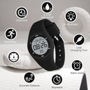 Kids Watches for Girls Boys Digital Sport Watch with Step Counter Pedometer Vibration Alarm Clock, No App Waterproof Fitness Tracker Kids Watch Boys Girls Teens Students Ages 5-16 by TinyTreasures Baby Boutique