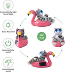 Cat Lying Flamingo Solar Statue: Outdoor Sculptures Clearance for Lawn Porch Patio Balcony Yard - Gifts for Mom Women by GreenHaven Gardens