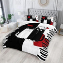 Kawaii Pet Cat Themed Comforter 3Pcs Queen Lover's Kitten Animal Bedding Set for Cat Lover Kid Teen Girl Boy Black White Cat Heart Pattern Quilt Bed Decor with 1 Comforter and 2 Pillowcases by CozyNest Decor