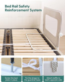 BABELIO Bed Rail for Toddlers, 59" Wide Swing Down & Adjustable Height Toddler Bed Rails for Kids/Elderly/Adults, Baby Side Railing for Twin/Full/Queen/King Size by TinyTreasures Baby Boutique