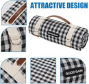 Picnic Outdoor Blankets Waterproof Extra Large - Beach Mat Sand Free Foldable with Carry Strap | Portable Camping Blanket | Park Blanket for Grass Park, Hiking, Travel, Concerts, Indoor (Black) by TinyTreasures Baby Boutique