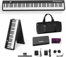 Finger Dance Folding Piano Keyboard 88 Keys, Portable Electric Keyboard with Bluetooth MIDI, Full Size Digital Piano, Wood Grain, Semi-Weighted, Touch Sensitive, with Storage Bag for Beginner by TinyTreasures Baby Boutique