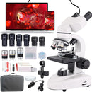 Binocular Compound Microscope 40X-2000X, Research Grade Professional Microscope with Dual Mechanical Stages and Coaxial Coarse/Fine Focus Knobs, Built-in Electronic Eyepieces, Adult Microscope by TinyTreasures Baby Boutique