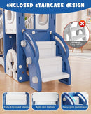 YUFU Toddler Slide Set, 11 in 1 Kids Slide for Toddlers 1-3, Toddler Playset with Climbing Bridge, Golf Set, Basketball Hoop, Indoor Outdoor Playground (Blue) by TinyTreasures Baby Boutique