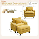 URRED Modular Sectional Sofa Comfy Cloud Couch, Modern Chenille Sofa Sleeper Deep Seat Couches with Ottoman/Pillows for Living Room (Yellow, 53''- Ottoman) by CozyNest Decor