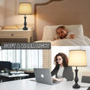 Touch Lamps for Bedrooms Set of 2, Farmhouse Table Lamp with USB C Charging Port, 3 Way Dimmable Nightstand Lamps with Linen Fabric Lampshade for Bedroom, Living Room (Pack2-Black) by CozyNest Decor
