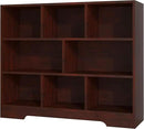 Book Shelf, 8 Cubes Storage Organizer, 3-Tier Open Shelf Wooden Bookcase, Freestanding Cherry Bookshelf Cube Shelf for Bedroom, Living Room, Home Office by CozyNest Decor