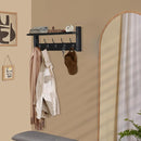 Sorbus Coat Hooks Wall Mount with Shelf – 24 Inch Coat Rack Wall Mount with 5 Heavy Duty Hooks – Floating Wall Shelf with Hooks for Entryway, Bathroom, Bedroom, Kitchen, or Mudroom (Black) by CozyNest Decor