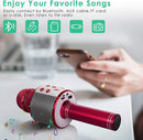 KIDWILL Wireless Bluetooth Karaoke Microphone for Kids, 5-in-1 Portable Handheld Karaoke Mic Speaker Player Recorder with Adjustable Remix FM Radio for Kids Girls Boys Teens Birthday (Red) by TinyTreasures Baby Boutique