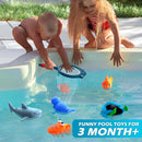 No Hole Mold Free Bath Toys for Toddlers 1-3, Water Toys for 6-12 Months Infants with Storage Bag, Baby Shark Toys for Pool, Bathtub, Beach, Shower, Tub, Kids Boys Girls Gifts by TinyTreasures Baby Boutique