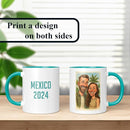 Personalized Coffee Mug, Custom Photo Caricature Gift, Funny Customized Coffee Gift for Men & Women, Custom Mugs with Pictures, Teal 11oz Customized Ceramic Tea Cup by TinyTreasures Baby Boutique