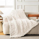 Ultra Soft Chunky Knit Blanket Throw -40x50 Hand Knitted Warm Chenille Throw Blanket, Home Decor Soft Thick Yarn Cable Knit Blanket Breathable Fleece Banket Christmas for Couch Bed Sofa Best GIF by CozyNest Decor