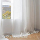 MYSKY HOME White Linen Curtains for Living Room, 100% Linen Natural Semi Sheer Curtains & Drapes 84 inches Length 2 Panels Farmhouse Country Light Filtering Bedroom Window Rod Pocket, 50" Wide, White by CozyNest Decor