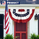 3Pack USA Pleated Fan Flag, 2x4 Feet American Bunting 4th of July Decorations Flags Patriotic Decor Embroidered Stars & Sewn Stripes Canvas Header Brass Grommets for Outside Porch Garden by GreenHaven Gardens