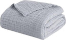 EMME Cotton Blanket Queen Size for Bed Soft Large Muslin Bed Blankets 80"x90" Lightweight Breathable Blanket All Season Gauze, Light Grey by CozyNest Decor