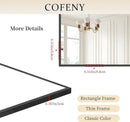 Black Bathroom Mirror, 48"X36" Rectangle Mirrors for Wall Metal Frame, Modern Vanity Wall Mirror for Bathroom Living Room, Entryway Hangs Horizontal or Vertical by CozyNest Decor