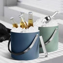3L Ice Bucket with Silicone Lid, Scoop, Tongs & Strainer, Stainless Steel Double Wall Insulated Ice Buckets for Parties & Cocktail Bar, Outdoor Champagne Ice Container Bin, Navy by CozyNest Decor