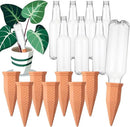 Baderke 8 Pack Plant Self Watering Spikes with 8 Pack 500 ml Plastic Wine Bottles, Automatic Terracotta Self Watering Devices for Garden Indoor Outdoor Plant by GreenHaven Gardens