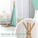 Teepee Tent for Kids with Padded Mat Cotton Canvas Kids Tent with Pompom for Toddlers Indoor Play Tent for Girls Boys with Stars Lights, Carry Bag, Banner Flag (Green) by TinyTreasures Baby Boutique