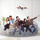 Bean Bag Chair for Adults 8FT,Soft Removable Cover for Teens/Girls Bedroom,Fluffy Giant Round Floor Beanbag Lounger Chairs (No Filler,Light Gray) by CozyNest Decor