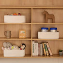 Large Shallow Organizing Baskets 15x11x5.1 Inches - Rope Woven Storage Bins for Bathroom, Shelves, Cube Closet, Off White 2 Packs by CozyNest Decor