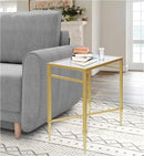 Gold End Table, Rectangle Side Table with Mirrored Top, Modern Metal End Table, Small Narrow Side Table for Living Room, Balcony, 22" L x 12.4" W x 24" D by CozyNest Decor