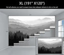 WFBHUA-Black and White Forest Mountain Wallpaper Gray Woodland Nature Landscape Wall Paper Mural for Bedroom Living Room(Not Peel and Stick) by CozyNest Decor