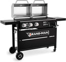 Brand-Man Propane Gas and Charcoal Grill Combo, Dual Fuel BBQ Combo Grill with Stainless Steel Dual Lids & 2 Side Shelves for Outdoor Kitchen & Backyard Barbecue Cooking by GreenHaven Gardens