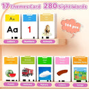 Toddlers Bilingual Spanish & English Talking Flash Cards with 288 Sight Words, Speech Therapy Toys for 1 2 3 4 5 6 Years Old Boys and Girls, Learning Educational Kids Gifts (Pink) by TinyTreasures Baby Boutique