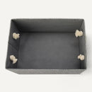 Amazon Basics Foldable Storage Bins with Rope Handles, Charcoal, Large, Pack of 3 by CozyNest Decor