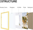 Vittanly 9x12 Picture Frames Set of 9, Shatter Resistant Plexiglass, Display 6x8 Pictures with Mat or 9x12 without Mat, Photo Frames for Wall or Tabletop, Engineered Wood, Gold by CozyNest Decor