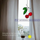 Stained Glass red Cherry Window Hanging Sun Catcher Christmas Thanksgiving Gifts Birthday Gifts for Lover and Friends