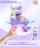 4-Pejiijar Rainbow Unicorn Kids Roller Skates for Girls Toddler Ages 2-4 5-8 8-12,Adjustable Roller Shoes with Luminous Wheels for Birthday Xmas Gifts by TinyTreasures Baby Boutique