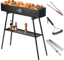 Charcoal Grills Commercial Quality Portable Multiple Size Hibachi BBQ Lamb Skewer Folded Camping Barbecue Grill for Backyard Party Picnic Use(31.6x7.1x5.1 inch With Accessories),BLACK by GreenHaven Gardens