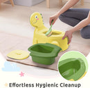 Potty Seat Baby Training Chair Boys Girls Toddler Dinosaur Comfortable children 1-5 years old Baby toilet Animal seat with lid back potty trainer (Yellow) by TinyTreasures Baby Boutique