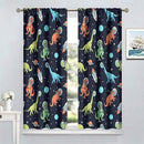 Cartoon Dinosaur Curtains for Kids Boys Girls Home Decor, Astronaut Rocket Funny Outer Space Blackout Rod Pocket Window Drapes for Bedroom Living Room W31.5xL72in 2 Panels by TinyTreasures Baby Boutique