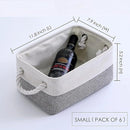 Fabric Storage Bins 12x8x5 inch [6-Pack] with Rope Handles - Decorative Baskets for Organizing by TinyTreasures Baby Boutique
