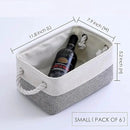 TcaFmac Small Storage Baskets for Shelf 6 Pack Canvas Storage Basket with Handles Fabric Storage Basket for Organizing Storage Bin (White and Grey, 12x8x5") by CozyNest Decor