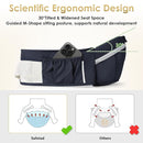 Baby Carrier Newborn to Toddler, Lightweight Ergonomic Baby Hip Seat Carrier Up to 33lbs, Adjustable Extended Waistband Infant Carrier with Breathable Sunshield, Navy Blue by TinyTreasures Baby Boutique