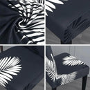 JQinHome Pattern Chair Covers for Dining Room Set of 4, High Stretch Removable Washable Parsons Chair Slipcover for Home Party Hotel Wedding Ceremony (Plume Black,4PCS) by CozyNest Decor
