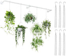 Plant Hanger Indoor with 6 Hanging Chains Hanging Planters for Indoor Plants Hanging Plant Holder Window Plant Shelves White Metal Rod(Pot not Included by GreenHaven Gardens
