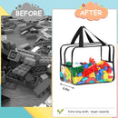 6 Packs Widen X-Large Toy Storage Bags 12.6×9.25×6.9In with Labels, Reusable Clear PVC Board Game Storage, Travel Waterproof Organizer Bags with Zipper for Building Blocks, Puzzle, Stuffed Animals by CozyNest Decor