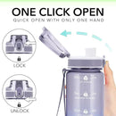 32oz Motivational Water Bottles with Time Marker & Fruit Strainer, Transparent Gradient Color Water Bottle with Times to Drink, Leakproof & BPA Free, Reusable Bottle with Strap (No Straw) by CozyNest Decor